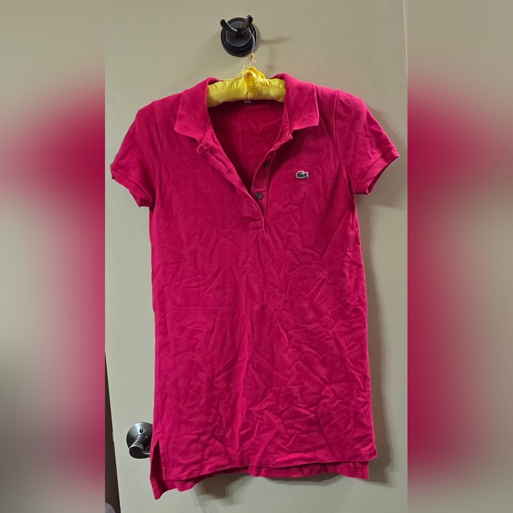 Lacoste Pink Fitted Polo Shirt Short Sleeve